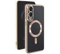 Avizar Coque pour Samsung Galaxy S25 Edge Silicone Contour Chromé Dorée