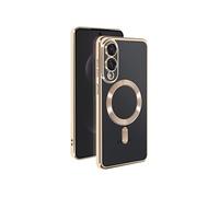 Coque MagSafe pour Samsung Galaxy S25 Edge Silicone Contour Chromé Dorée