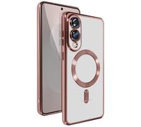 Coque MagSafe pour Samsung Galaxy S25 Edge Silicone Contour Chromé Rose champagne