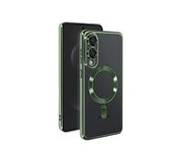 Coque MagSafe pour Samsung Galaxy S25 Edge Silicone Contour Chromé Vert