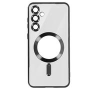 Avizar Coque pour Samsung S23 FE en Silicone Contour Chromé Noir