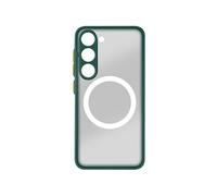 Coque MagSafe pour Samsung S23 Hybride Fine Bords surélevés Contour Vert Pâle