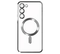 Coque MagSafe pour Samsung S23 silicone protection caméra Argent