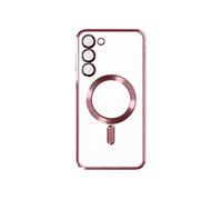 Coque MagSafe pour Samsung S23 silicone protection caméra Transparent / Rose