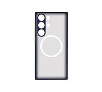 Coque MagSafe pour Samsung S23 Ultra Hybride Fine Bords surélevés Contour Bleu Nuit
