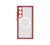 Coque MagSafe pour Samsung S23 Ultra Hybride Fine Bords surélevés Contour Rouge