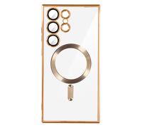 Coque MagSafe pour Samsung S23 Ultra protection caméra Transparent / Doré