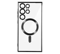 Coque MagSafe pour Samsung S23 Ultra protection caméra Transparent / Noir