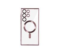 Coque MagSafe pour Samsung S23 Ultra protection caméra Transparent / Rose