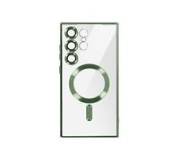 Coque MagSafe pour Samsung S24 Ultra en Silicone Contour Chromé Vert foncé