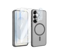 Coque MagSafe Samsung Galaxy S25 - Pack 2 Verres Trempés et 2 Films Protection Caméra - Gris