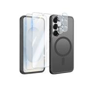 Coque MagSafe Samsung Galaxy S25 - Pack 2 Verres Trempés et 2 Films Protection Caméra - Noir