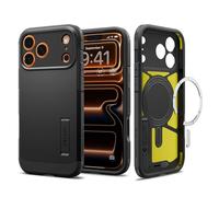 Coque MagSafe - SPIGEN - Tough Armor T MagSafe - iPhone 17 Pro - Mousse XRD anti-chocs - Support bureau intégré - Noir