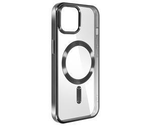 Coque MagSafe Transparente Contour Noir pour iPhone 15 Plus Swissten Metallic