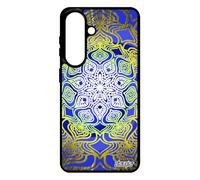 Coque Mandala Indien Antichoc pour Galaxy S26+ Plus Silicone Telephone Jaune SM-S947E Bumper Zen Rosace Tatouage Anti Stress Noir pour Samsung