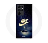 Coque - MANIACASE - Samsung Galaxy S22 Ultra - Noir - Souple - Nike logo doré nuit étoilé