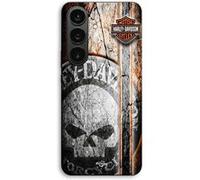 Coque Maniacase Samsung Galaxy S26 FE Harley Davidson Tête de Mort Vintage Silicone TPU Noir Noir