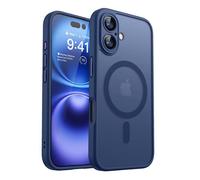 Coque Mat Magnétique - HQSELECTION - pour iPhone 16 - Compatible avec MagSafe - Translucide Antichoc - Bleu