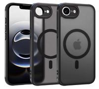 HQ-CLOUD Coque Mat Magnétique pour iPhone SE4 2025, Compatible avec MagSafe, Protection d'objectif,Etui Translucide Mat Arrière Antichoc