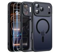 Coque Mat Magnétique pour iPhone 17 PRO MAX - 2 Verre Trempé, Compatible avec MagSafe,Protection caméra ,Translucide Antichoc HQSELECTION®