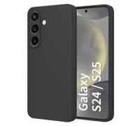 Coque Mat Noir pour Samsung Galaxy S25 5G, Coque Arrière Souple en TPU Silicone