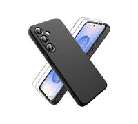 Coque Mat Noir pour Samsung Galaxy S25 +/S25 PLUS avec 2 Verre trempé Film Protection écran - Anti Rayures - Ultra Résistant Dureté 9H - HQSELECTION