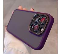 Coque Mate Antichoc pour iPhone 14 13 12 Pro Max Plus Hybrid TPU PC Camera Protector Housse de Pare-Chocs Souple translucide, 1, pour iPhone 12 Pro