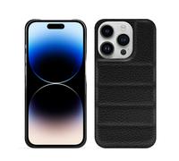 Coque matelassée Apple iPhone 15 Pro - - Noir - Cuir grainé
