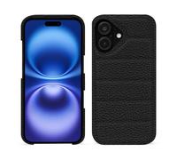 Coque matelassée Apple iPhone 16 - - Noir - Cuir grainé