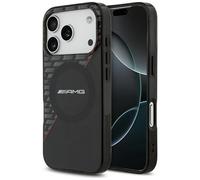 CG MOBILE AMG Coque de protection double couche transparente à losanges compatibles avec MagSafe pour iPhone 17 Pro (noir/rouge)
