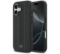 CG MOBILE Mercedes Coque de protection en cuir compatible avec MagSafe pour iPhone 17 (noir)