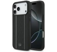 CG Mobile Mercedes Étui de Protection en Cuir à Motif étoilé Compatible avec MagSafe pour iPhone 17 Pro Max (Noir)