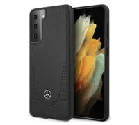 Coque Pour Samsung Galaxy S21 Plus Mercedes Hardcase En Cuir Véritable Noir