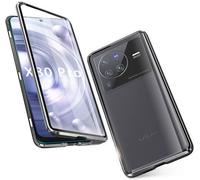 Coque Métal Aimantée Pour Vivo X80 / X80 Pro - Verre Trempé Recto/Verso, Bumper Antichoc Et Protection 360°