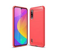 Coque Mi 9 Lite, Coque Xiaomi Mi 9 Lite, Cruzerlite Carbon Fiber Texture Design Cover Anti-Scratch Shock Absorption Case for Xiaomi Mi 9 Lite (Red)