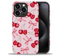 Coque Mignonne 2 en 1 pour iPhone 14 Pro 6,1 Pouces, étui de Protection Contre Les Chutes Antichoc, étui de Protection Contre Les Chutes de Cerises
