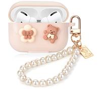 Coque mignonne kawaii pour Airpod Pro 2e génération 2022, compatible avec esthétique Airpods Pro 2, ours pour fille et femme (marron)
