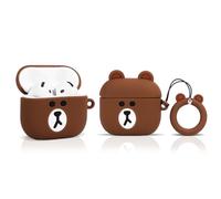 Coque mignonne pour AirPods 4e génération, pour écouteurs sans fil AirPods 4, étui de chargement XMBYGY en silicone de dessin animé, housse de protection antichoc avec mousqueton pour homme, femme,
