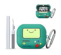 Coque mignonne pour Samsung Galaxy Buds 3 Pro/Galaxy Buds 3 (2024), coque de protection en silicone souple 3D pour Galaxy Buds 3, accessoires avec porte-clés et kit de nettoyage (vert)