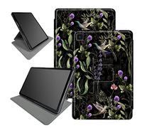 Coque motif colibri fleur sauvage pour Samsung Galaxy Tab A7 Lite 8,7" version 2021 (modèle : SM-T220/T225/T227), support pliable rotatif à 360 degrés, plusieurs angles de vue avec mise en veille