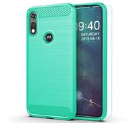 Coque Moto E 2020 avec protection d'écran HD - Coque fine et antidérapante en TPU (menthe brossée) Compatible avec Motorola Moto E (2020)