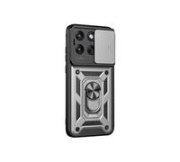 Coque Motorola Edge 70 Fusion Bague Support Cache Caméra Argent