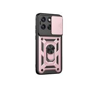 Coque pour Edge 70 Fusion, Bague Support et Cache Caméra Coulissant Rose