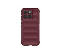 Coque pour Motorola Edge 70 Fusion avec Texture Relief en Silicone Bordeaux