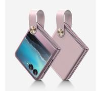 COQUE Motorola Razr 50 Étui avec Sangle à Main, en Cuir Ultra Mince, Couvercle de téléphone Pliant pour Motorola Razr 50-Bleu