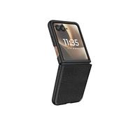Coque pour Motorola Razr 70 Ultra Effet Cuir Croco avec Écran Externe Dégagé Noir