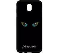 Coque My-Kase pour Galaxy J7 (2017) - je te vois yeux de chat - Noir Noir G