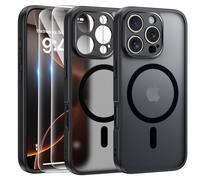 HQ-CLOUD Coque Mat Magnétique pour iPhone 16 Pro Max avec 2 Verre Trempé, Compatible avec MagSafe, Protection d'objectif,Etui Translucide Mat Arrière Antichoc