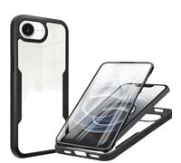 Coque Noir Pour Iphone 16e/Se4 2025 Avec Protection D'écran, 360 Integrale Antichoc Rigide Pc/Souple Tpu Gel Silicone - Hqselection®.