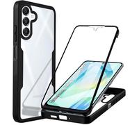 Coque Noir pour Samsung Galaxy A16 4G/5G avec Protection D'écran, 360 integrale Antichoc Rigide PC/Souple TPU Gel Silicone
